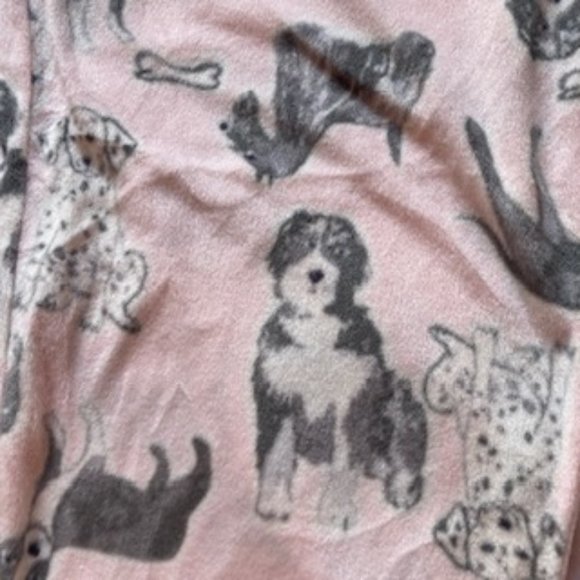 Pink Dog Print Fuzzy PJ pants - Picture 7 of 11